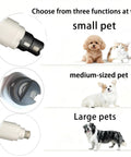 Quiet Electric Pet Nail Grinder For Dogs And Cats Featuring Dual Speed Modes And Usb Charging With A Safe Guard For Low Noise Paw Smoothing That Keeps Sessions Super Chill And Drama Free For Your Furballs In Bright White, showing three sizes for pets.