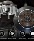 Front And Rear Wheel Bearing Hubs With ABS 5 Lug Replacement Kit For 2017 To 2023 Elantra Elantra GT Ioniq Kona Veloster Veloster N Niro Seltos Durable Bearings