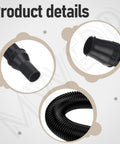 Close-up of 14-37-0160 Vac Hose Assembly for Older 0880-20 18V Wet Dry Vacuum Cleaner, featuring plastic ends and rubber middle.