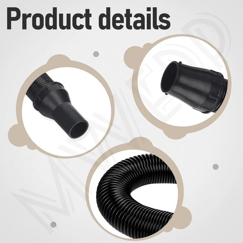 Close-up of 14-37-0160 Vac Hose Assembly for Older 0880-20 18V Wet Dry Vacuum Cleaner, featuring plastic ends and rubber middle.