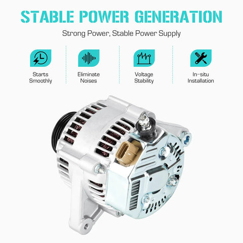 Premium 12V 90Amp CW Rotation Alternator For 1997 1998 1999 Camry 3.0L And 1999 Solara Drop In Replacement front view
