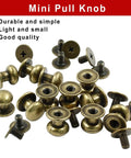Mini Antique Bronze Round Drawer Knob Set Of 12 With Screws For Dresser Closet Chest Drawer Jewelry Box And Wooden Cases Tiny 8mm Head 9mm High Easy To Install Cabinet Pulls viewed from above