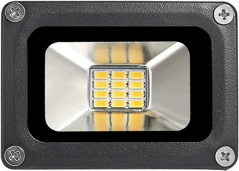 JUDYSSY 10W Led Flood Lights, Dc 12-24V Security Lighting Ip65 Waterproof Gard, close-up view of LED panel with aluminum housing.