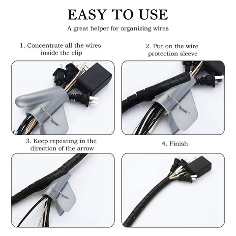 4-step guide using 5 Piece Car Wire Loom Installation Tool Set 0.32 Inch To 1.6 Inch Wire Insertion Tools for conduit sleeving
