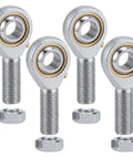 Premium Rod End Bearing Featuring 5/8 Inch Bore And 5/8-18 Right Hand Thread Galvanized Steel joint set with four units.