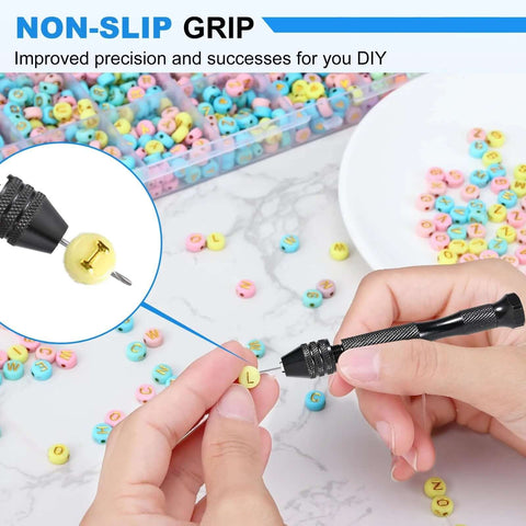 26-piece micro drill bit set with black pin vise hand drill for jewelry making; 0.5–2.5 mm bits