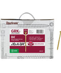Box and single screw of No 10 X 4-3/4 Inch Multi Purpose Framing Screws 800 Pack Rust Resistant Climatek Coated For Outdoor Fencing And Decks Fast Bite Tip Zip Tip Self Tapping Star Drive Recess Gold Tone