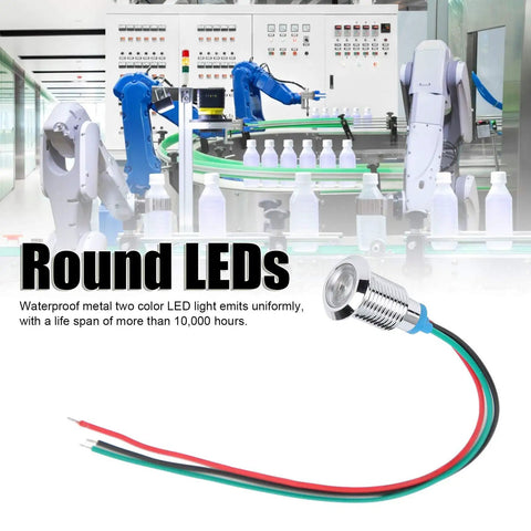 10mm Round LED Indicator Lights with Common Cathode, Dual Color Red and Green, for Easy Panel Indicators in Electronic Dashboards