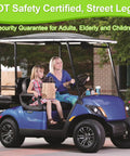 Sweet 61 Inch Retractable Dot Lap Seat Belt Universal Two Point Adjustable Strap For Golf Carts in use with passengers.
