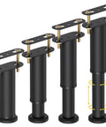 Set Of Four Heavy Duty Metal Bed Support Legs With Adjustable Height From 7 To 13 Inches perfect for leveling uneven floors and stopping that wobbly bed frame.