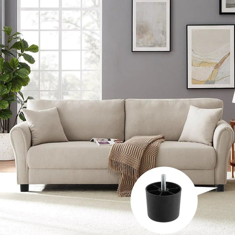 Living room sofa with Round Black Sofa Legs Set 8 Premium Plastic Couch Legs With 8 Four Claw T Nuts No Fuss DIY Easy Install