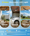 Plug In Ceiling Fan Light For Any Space, 28 Inch, No Wire Setup, Dimmable 3CCT LED, installed in patio, garage, and porch