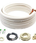 25 Foot Mini Split Line Set Copper Tubing For Ductless AC And Heat Pumps, One Quarter Inch And Three Eighths Inch ODs, Insulated Coil