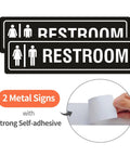 Unisex Restroom Sign 7 Inch By 2 Inch Metal With Self Adhesive Backing For Office Home Bathroom Wall Or Door Decor Easy Mounting UV Protected