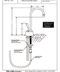Velosah 9 Inch One Handle Hot Water Dispenser Faucet With Gooseneck Spout Satin Nickel Finish Instant Hot Water On Demand For Kitchen Countertop Tank Not Included specification sheet