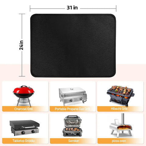 Heat Resistant Countertop And Grill Mats For Outdoor Grilling Up To 550 Degrees Fahrenheit Fireproof Table Protector 24 X 31 Inch 0.02 Inch Thick