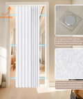 Blackout Magnetic Door Curtain Set With Included Curtain Rods For Patio Door And Accordion Doorway White 42W X 78L 1 Pack Easy Install Noise Blocking Light Blocking Great For Bedroom And Living Room