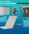 Cool Electric Lifting Backrest For Bed That Lets You Sit Up Easy With Smooth Pump System Perfect For Seniors And Expecting Moms To Chill In Comfort All Day Long, showing remote and adjustable angles.