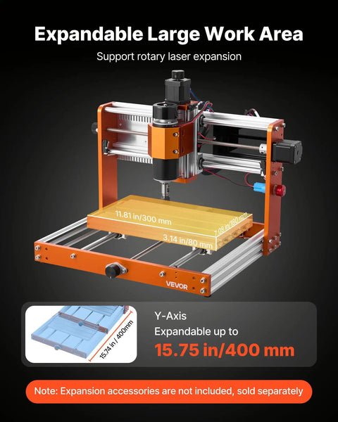 Level Up Your Shop With This Rock Solid 500W Spindle Cnc Router Machine Featuring Precision 3 Axis Wood Engraving And Effortless Acrylic Cutting For Real Deal Makers, showing expandable large work area.