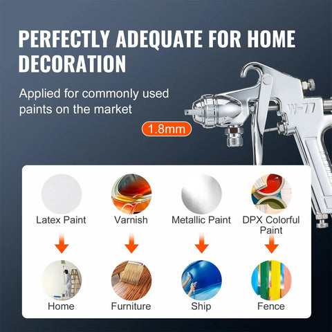 Dang Lightweight 2 Liter Spray Paint Pressure Pot with Pneumatic Air Hose shown with 1.8mm nozzle for various paint applications.