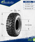 Snow Hog 15x5x6 ATV Snow Blower Tire Pair 2PR Non Highway Lawn And Garden Tire showing tread depth and measurements