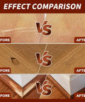 Effect comparison of wood repair using Wood Repair Markers Touch Up Kit For Stains And Scratches On Wooden Floors Tables And Furniture Oak Color Quick Dry Non Toxic Ink Permanent Fix For Scratches And Stains Long Lasting Easy Color Match For DIY Projects
