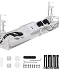 Massive 25 Point 3 Inch Under Desk Cable Management Box Clamp Mounted Cord Organizer Tray for office and home in white.