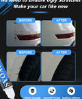 Before and after use of Oxford White Touch Up Paint For Ford YZ Z1 M6887, 2 In 1 Scratch Repair Kit showing scratch repair