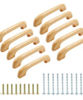 10 Pack Wood Cabinet Pulls Handles 4.92 Inch Overall Length 0.98 Inch Height 3.78 Inch Center to Center 96mm with Mounting Screws