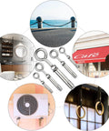 Beefy Heavy Duty Shoulder Eye Bolts M10 Stainless Steel 304 Eyebolts with nuts and expansion screws for various installations