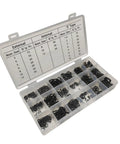 Beefy 890 Piece External Retaining Ring Kit With E Clips And Circlips For Shafts M1.2 To M15 Black Carbon Steel Case