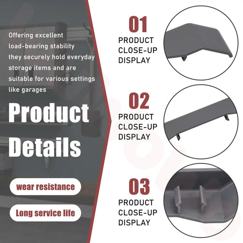 Close-up views of 4 Pack Channel End Caps For Gladiator Track System Tough Durable End Covers That Protect Sharp Track Edges Hide Rough Corners And Keep Your Rails Looking Slick Easy Screw In Install GAACGE4PPM