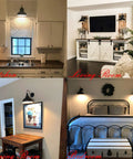 Black Gooseneck Industrial Wall Sconces With E26 Base Plug In Dimmer Vintage Farmhouse Vibe installed in various rooms
