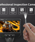Ultra Slim 3.9mm Endoscope Camera with Light 1920P HD Borescope Inspection Camera with 4.3 Inch IPS Screen in use