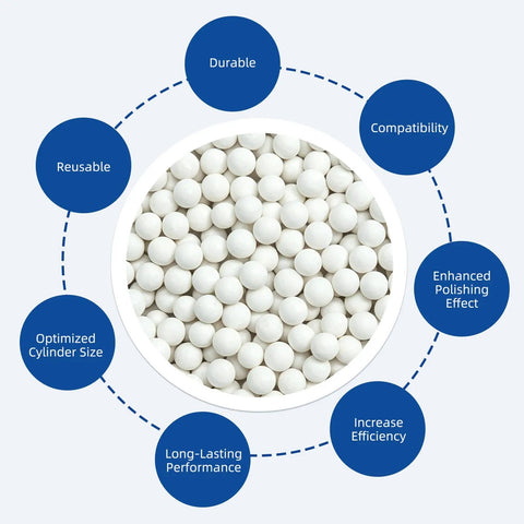 8 Pound Ceramic Tumbling Media Balls For Rock Tumblers Reusable White Alumina Pellets Three Tenths Inch Diameter Gentle Non Toxic Grit