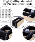 Close-up of 2-in-1 Auto Centering Dowel Drilling Jig With 8 Drill Bushings 3-10mm showing wear-resistant bushings and scale.