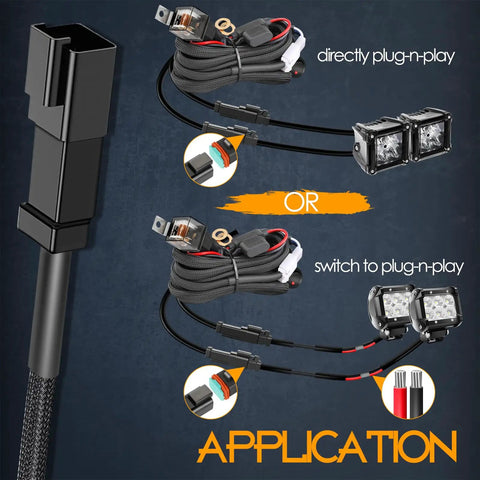 DT Wiring Harness 2 Lead With Universal Wiring Harness Splitters For Easy Car Audio Install, DIY Wiring Kit With 2 Adapters, Durable Connectors, Plug In Ready, Versatile Automotive Wiring Solution