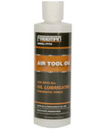 Bottle of PTTO Air Tool Oil 8 oz for pneumatic tools, designed for daily lubrication and maintenance with anti-gumming and rust inhibitors.