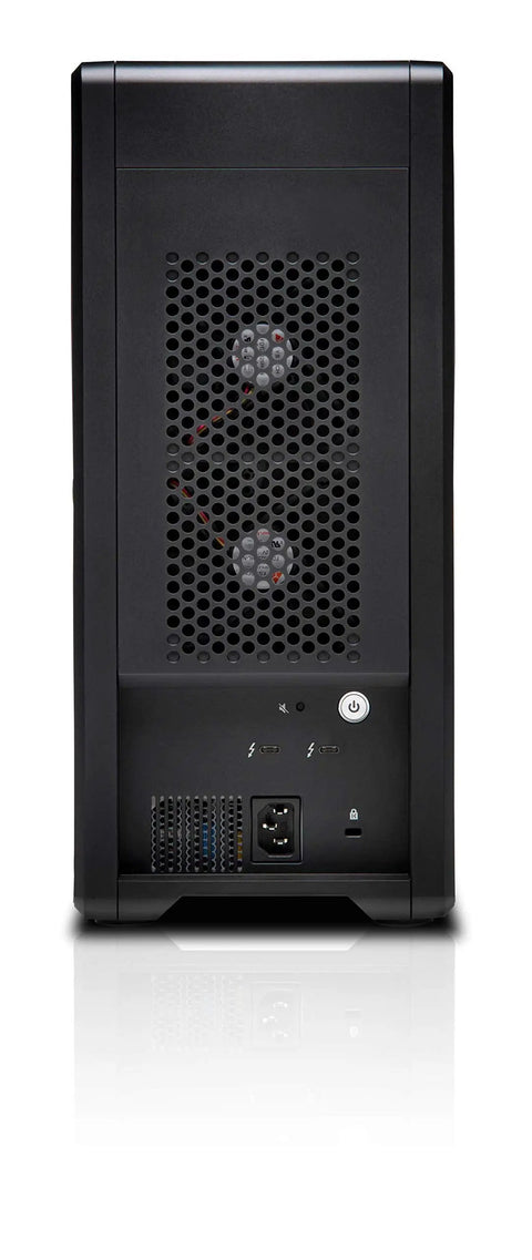 Heavy Duty 144TB Thunderbolt 3 Storage Array With 2040MBPS Transfer Speeds rear view, showcasing connectivity ports and cooling vents.