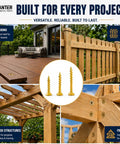 Multi Size Deck Screws Assortment Kit 490 Piece Set with images of deck, fence, gazebo, and framing applications