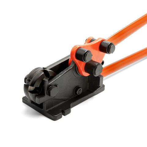 Close-up of Workhorse Rebar Cutter And Bender For 5/8 Inch Steel, built tough with shear cut blades for pro builders