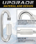 Heavy Duty 304 Stainless Steel Chain Quick Links Set Of 6 High Strength Chain Connectors showing smooth and thick frame details.