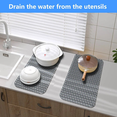 Pro Grade Silicone Sink Mat Grid For Kitchen Sink Protection Fits 12 Inch To 30 Inch Flexible And Heat Resistant Non Slip Odor Resistant Shields Glassware And Dishes In Stainless Steel And Farmhouse Sinks Easy Clean Durable Kitchen Mat with pots and pan