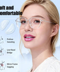 Ultra Comfy 30 Pair Anti Slip Silicone Nose Pads For Glasses And Sunglasses Featuring 5Mm Heightened D Shape Airbag Cushions displayed on a model.