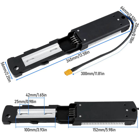 Electric Bike Battery Mounting Plate Replacement With 4 Pin XT60 Anderson Connector Includes Female XT60 And XT60 To Anderson Cable Screws And Rubber Pads Plug And Play Compatible With Hailong G80 Battery Packs