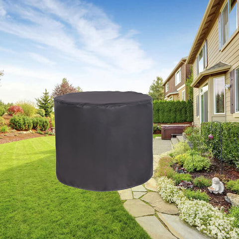Waterproof Round Patio Furniture Cover 20 Inch Diameter By 20 Inch Height Heavy Duty 420D Oxford Cloth in backyard