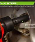 1/2 Inch Drive Deep Impact Socket Set Metric 10mm To 24mm, 11-Piece, Cr-V in use on bolt with black oxide finish