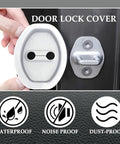 Rock Solid Silicone Car Door Lock Covers For Nissan Rogue 2008 To 2025 detail of waterproof cover installation on door lock.