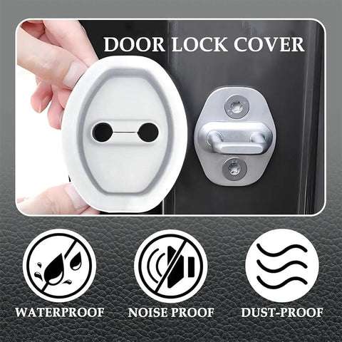 Rock Solid Silicone Car Door Lock Covers For Nissan Rogue 2008 To 2025 detail of waterproof cover installation on door lock.