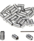 30 Pack 1/4-20 X 1/2 Inch Stainless Steel Set Screws Hex Allen Head Socket Bolts Cup Point Internal Drive With Key Wrench visible